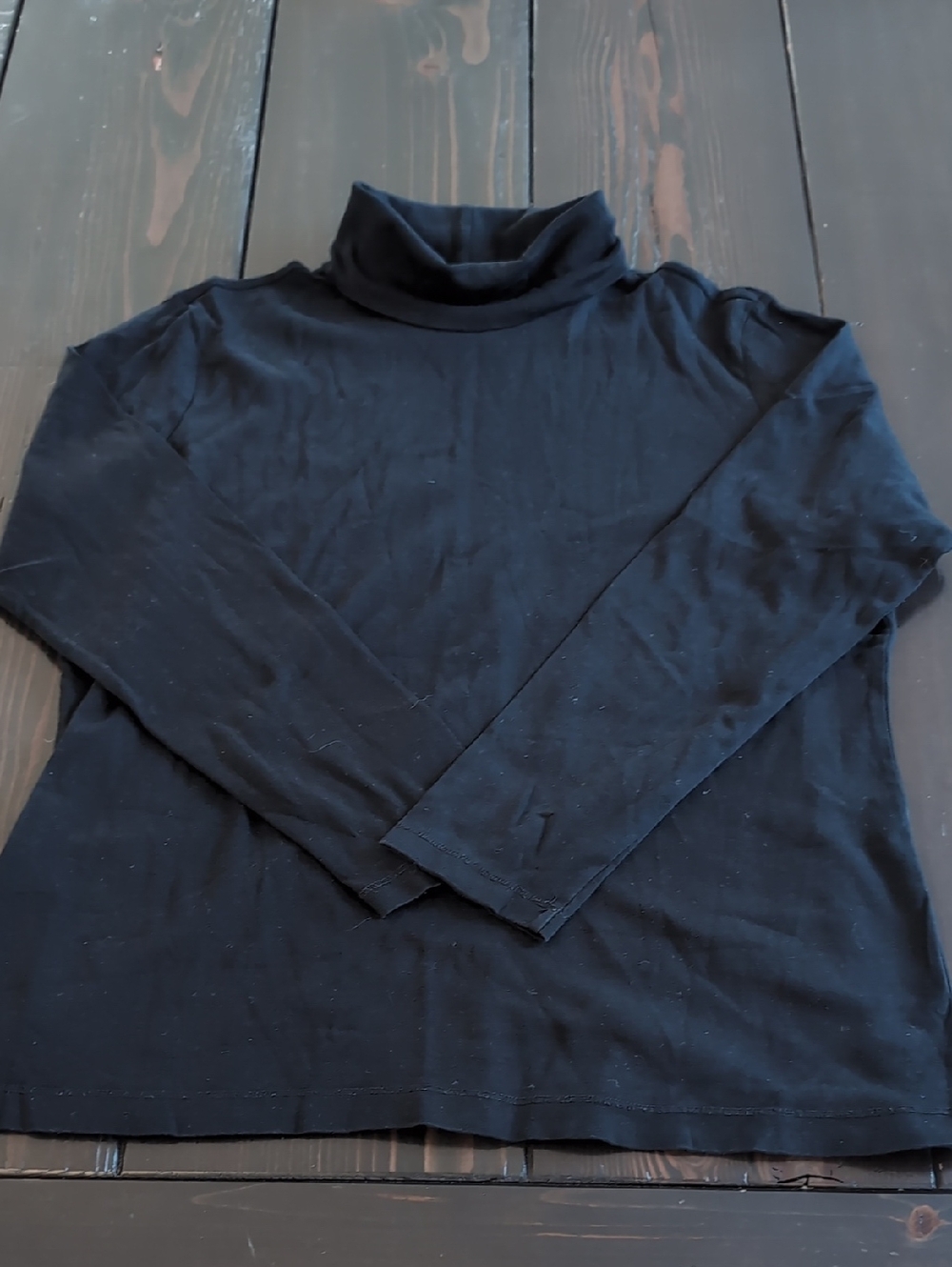 Eddie Bauer Black Long Sleeve Turtleneck Knit Top